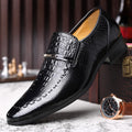 Men’s Genuine Leather Loafers with Crocodile Texture – Ethan