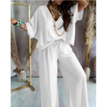 Relaxed-Fit V-Neck Pants Set for a Chic Casual Look – Olivia