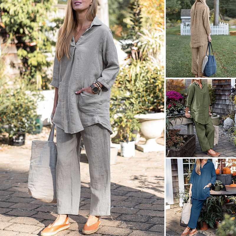 Elegant Cotton Linen 2-Piece Outfit for Everyday Comfort – Sophia