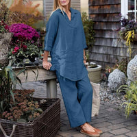 Elegant Cotton Linen 2-Piece Outfit for Everyday Comfort – Sophia
