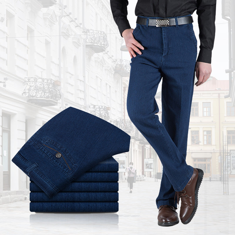 Men's High-Waist Straight Fit Jeans for Timeless Style – James