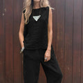 Comfortable Loose-Fit Two-Piece Sleeveless & Pants Set – Sophia
