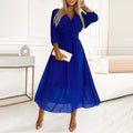 Flowy Chiffon V-Neck Maxi Dress for Elegant Occasions – Sophia