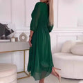 Flowy Chiffon V-Neck Maxi Dress for Elegant Occasions – Sophia