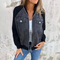 Vintage Denim Patchwork Zip-Up Jacket, Unisex Streetwear – Allison