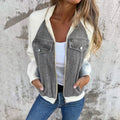 Vintage Denim Patchwork Zip-Up Jacket, Unisex Streetwear – Allison