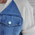 Vintage Denim Patchwork Zip-Up Jacket, Unisex Streetwear – Allison
