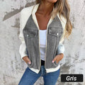 Vintage Denim Patchwork Zip-Up Jacket, Unisex Streetwear – Allison