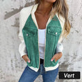 Vintage Denim Patchwork Zip-Up Jacket, Unisex Streetwear – Allison