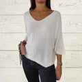 Oversized Batwing Sleeve Knit Blouse, Cozy & Trendy – Olivia