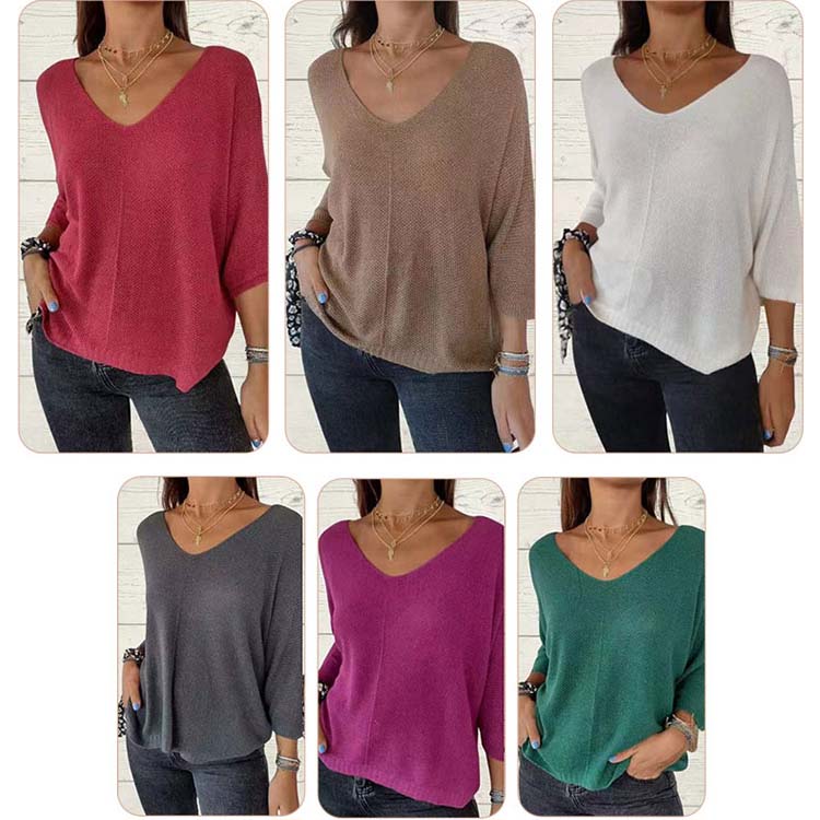 Oversized Batwing Sleeve Knit Blouse, Cozy & Trendy – Olivia