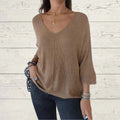 Oversized Batwing Sleeve Knit Blouse, Cozy & Trendy – Olivia