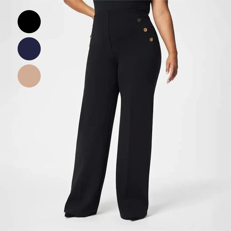 Plus Size High-Waisted Wide-Leg Pants for Flattering Fit – Sophia