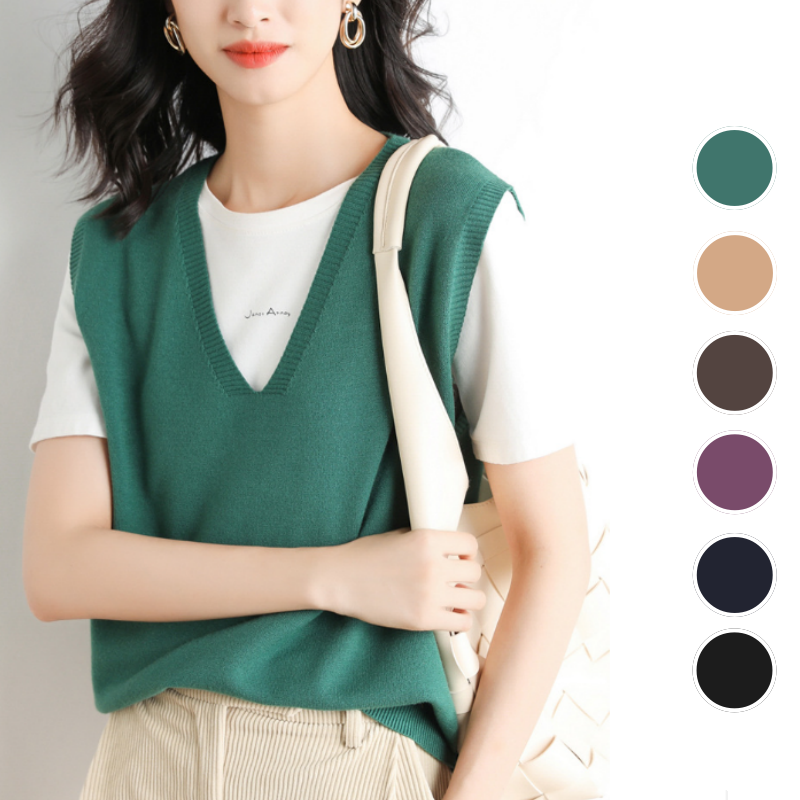 Soft and Lightweight V-Neck Sleeveless Vest for Women – Sophia