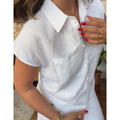 Chic Short-Sleeve Loungewear Set with Stylish Details – Sophia
