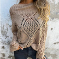 Chic Loose Knit Hollow Out Sweater for Women – Emily