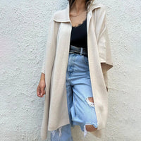 Elegant Buttonless Lapel Coat for a Timeless Look – Emily