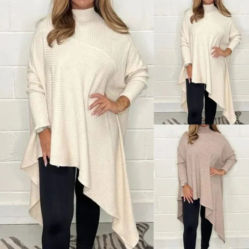 Stylish Knit Sweater with Unique Hemline Detail – Olivia