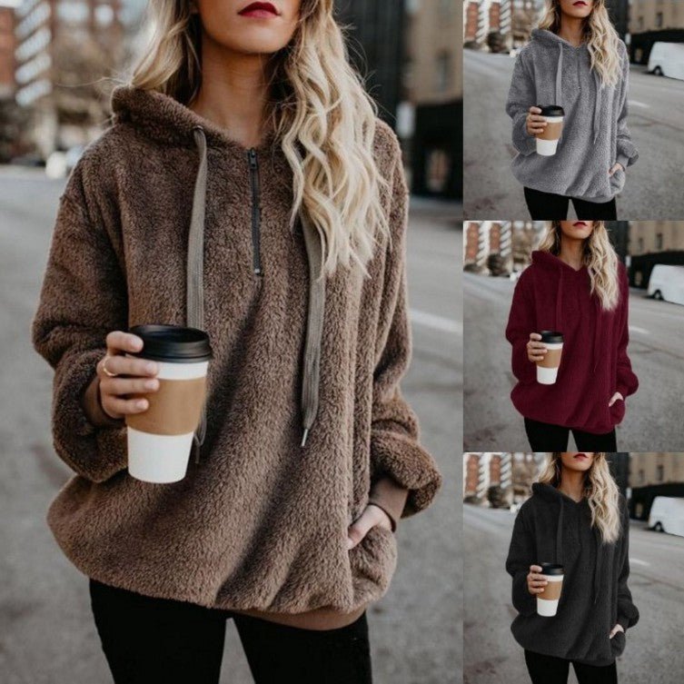 Winter-Ready Half-Zip Hoodie for Everyday Comfort – Emily