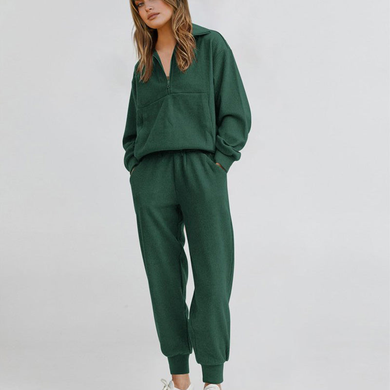 Comfy Two-Piece Lounge Set with Long Sleeves – Emily