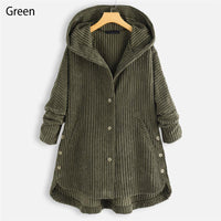 Cozy Hooded Button-Up Coat with Warm Lining – Emily