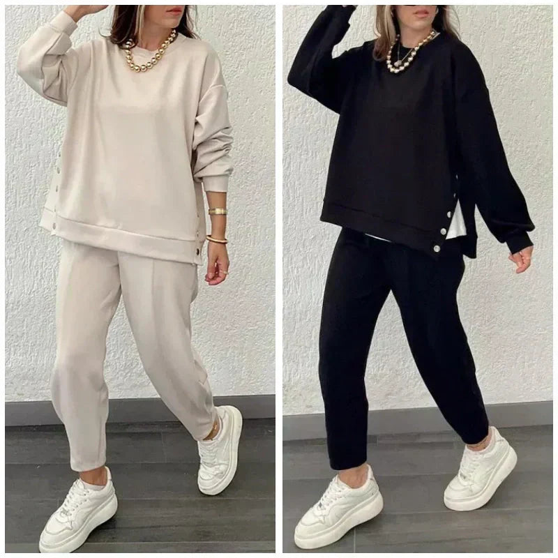 Minimalist Solid Color Two-Piece Outfit for Trendy Looks – Ava