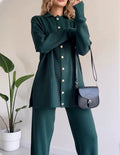 Trendy Knitwear Set with Crop Top and Pants – Emma