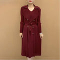 Chic Pleated Two-Piece Trench Coat with Timeless Design for Women - Clara