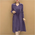 Chic Pleated Two-Piece Trench Coat with Timeless Design for Women - Clara