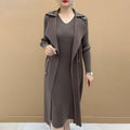 Chic Pleated Two-Piece Trench Coat with Timeless Design for Women - Clara