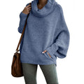 Casual Batwing Sleeve Cowl Neck Sweater with Functional Pocket – Olivia