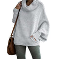 Casual Batwing Sleeve Cowl Neck Sweater with Functional Pocket – Olivia