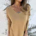 Trendy Knit V-Neck Tunic Top Perfect for Layering – Olivia
