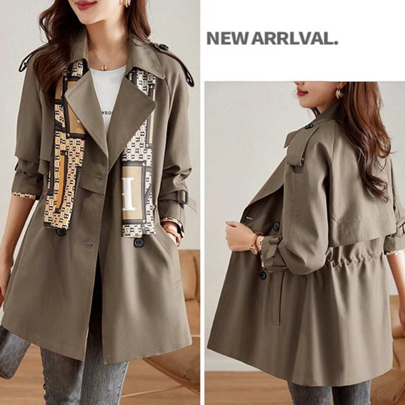Classic Women's Trench Coat with Matching Scarf – Grace
