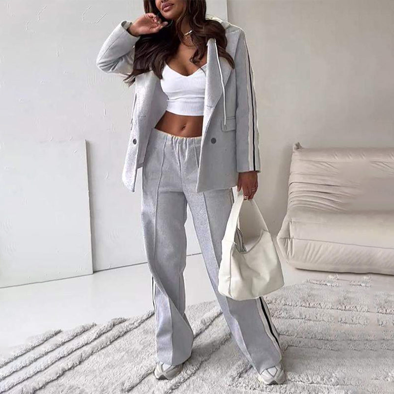 Elegant Fall Blazer & Tailored Trousers Set – Emily