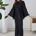 Sophisticated Pleated Two-Piece Suit, Modern & Chic – Sophia