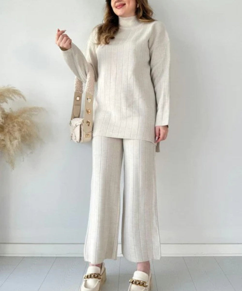 Ultra-Soft Knit Lounge Set with Cozy Sweater & Pants – Sophia
