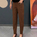 Relaxed Fit Elastic Waist Cotton Pants, Everyday Comfort – Sophia