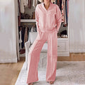 Relaxed V-Neck Tracksuit with Wide-Leg Pants – Sophia