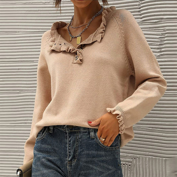 Ultra-Soft Knit Crew Neck Sweater for Everyday Comfort – Olivia