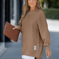 Trendy Fall Sweatshirt with Side Zipper for Relaxed Comfort – Sarah