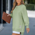 Trendy Fall Sweatshirt with Side Zipper for Relaxed Comfort – Sarah