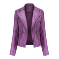 Washed Leather Jacket with Stand Collar, Sleek & Slim Fit – Olivia
