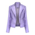 Washed Leather Jacket with Stand Collar, Sleek & Slim Fit – Olivia
