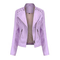 Washed Leather Jacket with Stand Collar, Sleek & Slim Fit – Olivia