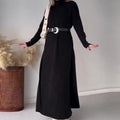 Sleek Turtleneck Sweater with Flowing Wide-Leg Pants – Olivia