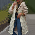 Women's Plush Quilted Sherpa Jacket with Warm Hood – Emily