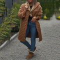 Women's Plush Quilted Sherpa Jacket with Warm Hood – Emily