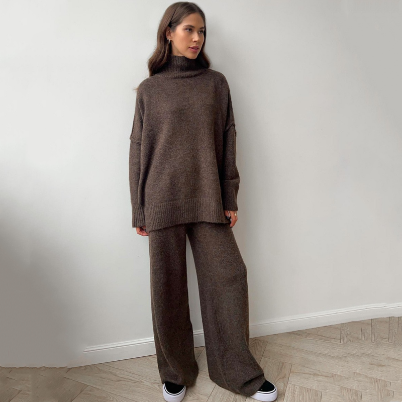 Knit Sweater Set with Wide-Leg Lounge Pants – Olivia