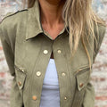 Faux Suede Utility Jacket with Button-Down Detail – Sophia